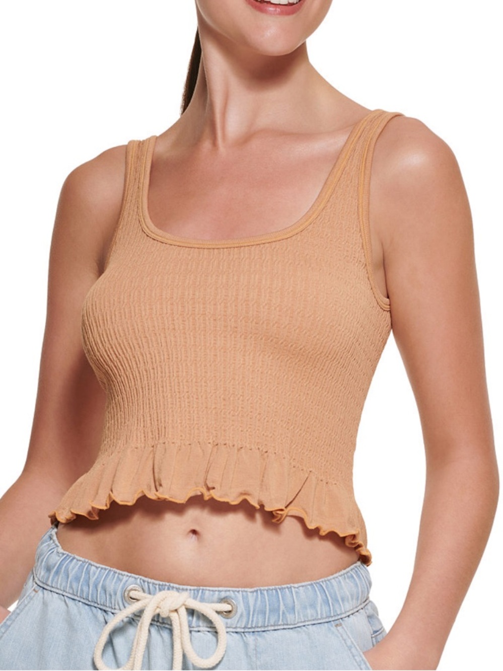 DKNY JEANS Black Ribbed Tank Top